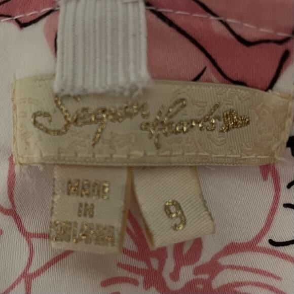 Vintage Y2K Strapless Dress Size 9 Juniors Pink White Floral Sequins Hearts - Picture 6 of 6